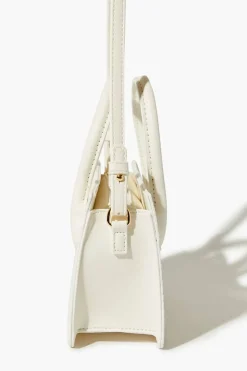 Faux Leather Basketwoven Satchel Bag