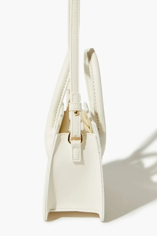Faux Leather Basketwoven Satchel Bag