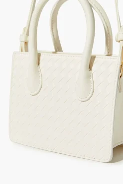 Faux Leather Basketwoven Satchel Bag