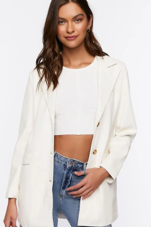 Faux Leather Belted Blazer
