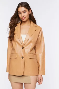 Faux Leather Blazer