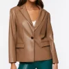 Faux Leather Blazer