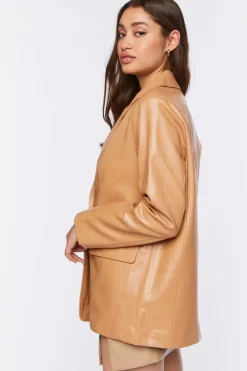 Faux Leather Blazer