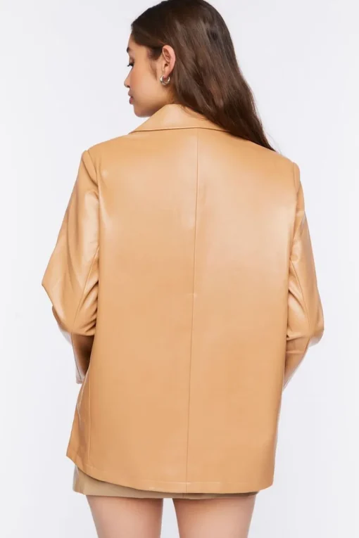 Faux Leather Blazer
