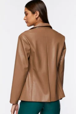 Faux Leather Blazer