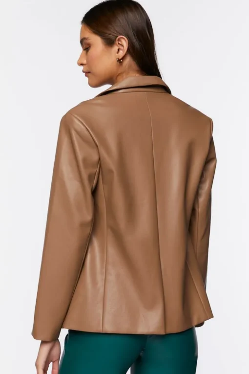 Faux Leather Blazer