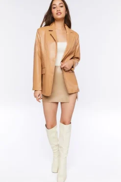 Faux Leather Blazer