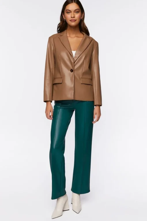 Faux Leather Blazer