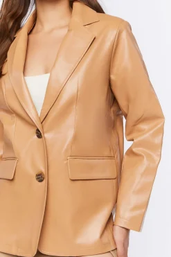 Faux Leather Blazer