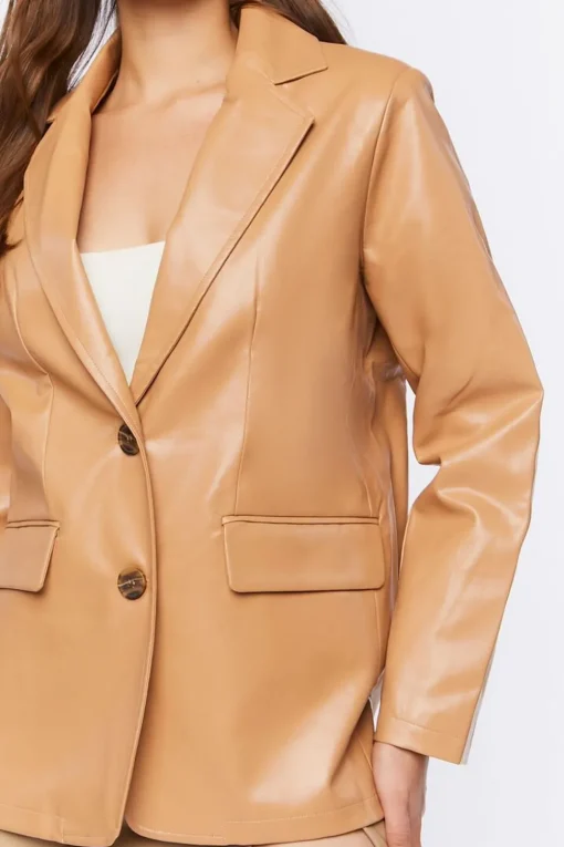 Faux Leather Blazer