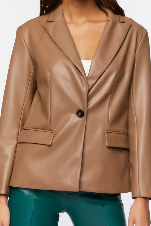 Faux Leather Blazer