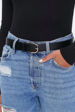 Faux Leather Buckle Belt