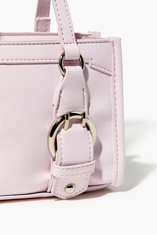 Faux Leather Buckle Handbag