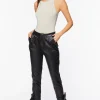 Faux Leather Capri Joggers