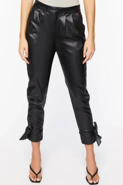 Faux Leather Capri Joggers