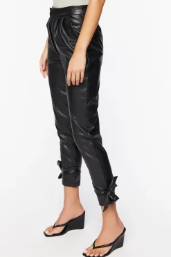 Faux Leather Capri Joggers