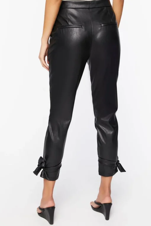 Faux Leather Capri Joggers