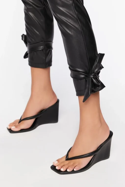 Faux Leather Capri Joggers
