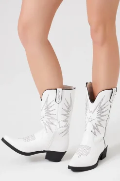 Faux Leather Cowboy Boots