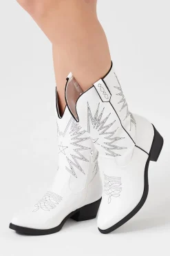 Faux Leather Cowboy Boots