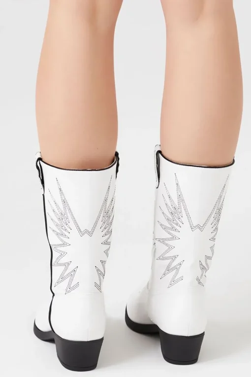 Faux Leather Cowboy Boots