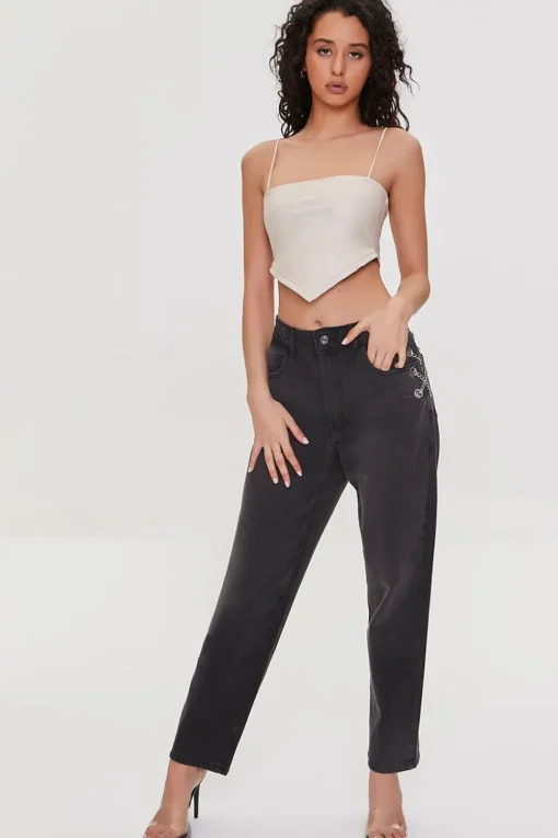 Faux Leather Cropped Cami
