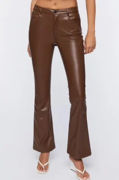 Faux Leather Flare Pants
