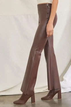 Faux Leather Flare Pants