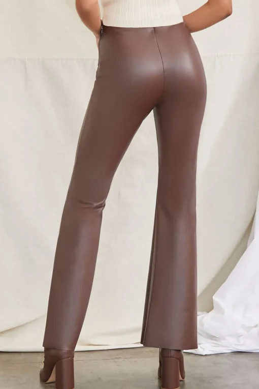 Faux Leather Flare Pants