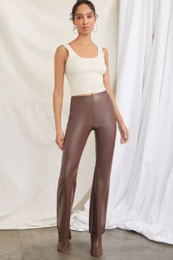 Faux Leather Flare Pants