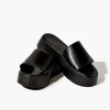 Faux Leather Flatform Sandals