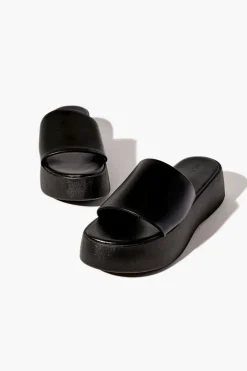 Faux Leather Flatform Sandals