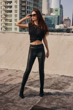 Faux Leather High-Rise Leggings