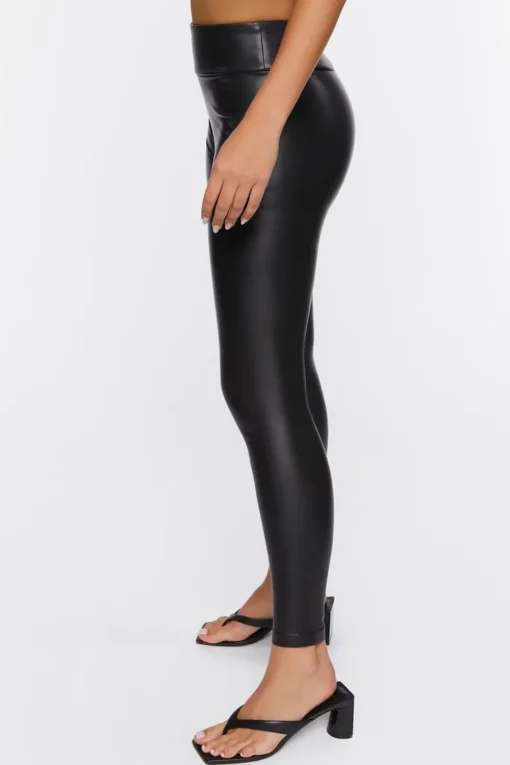 Faux Leather High-Rise Leggings