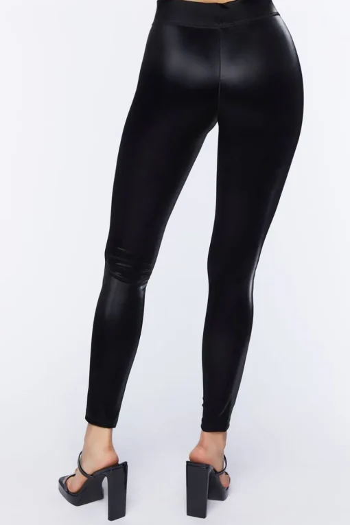 Faux Leather High-Rise Leggings