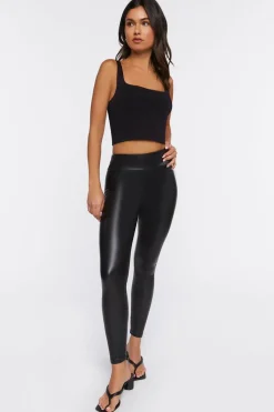 Faux Leather High-Rise Leggings