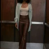 Faux Leather High-Rise Pants