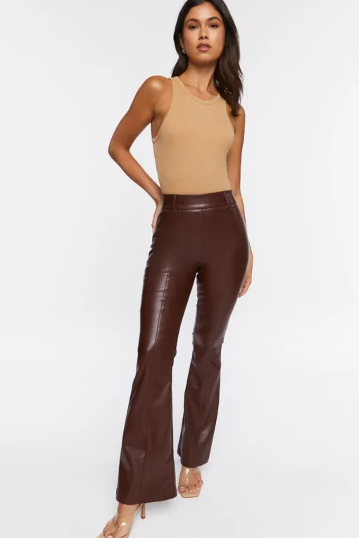 Faux Leather High-Rise Pants