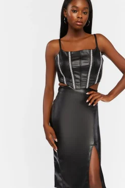 Faux Leather High-Rise Pencil Skirt