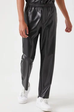 Faux Leather Joggers