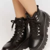 Faux Leather Lace-Up Combat Boots