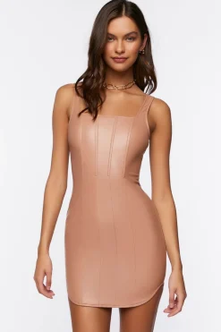 Faux Leather Mini Dress