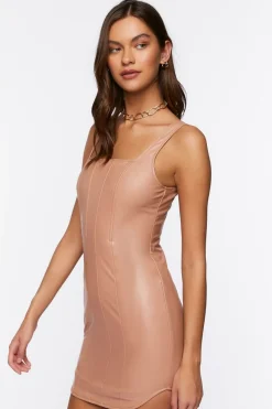 Faux Leather Mini Dress