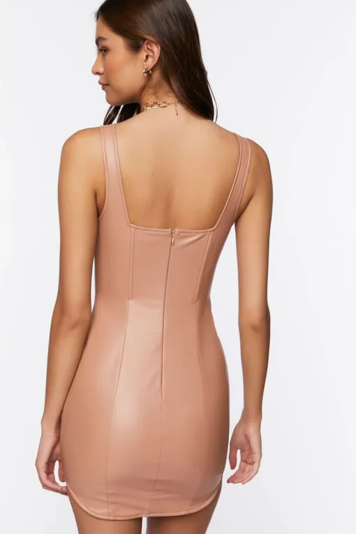Faux Leather Mini Dress