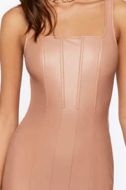 Faux Leather Mini Dress