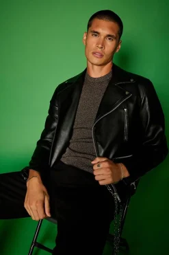 Faux Leather Moto Jacket