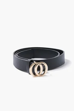 Faux Leather O-Ring Buckle Belt