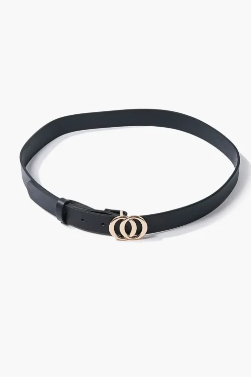 Faux Leather O-Ring Buckle Belt