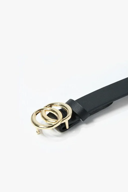 Faux Leather O-Ring Buckle Belt