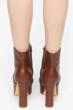 Faux Leather Platform Booties